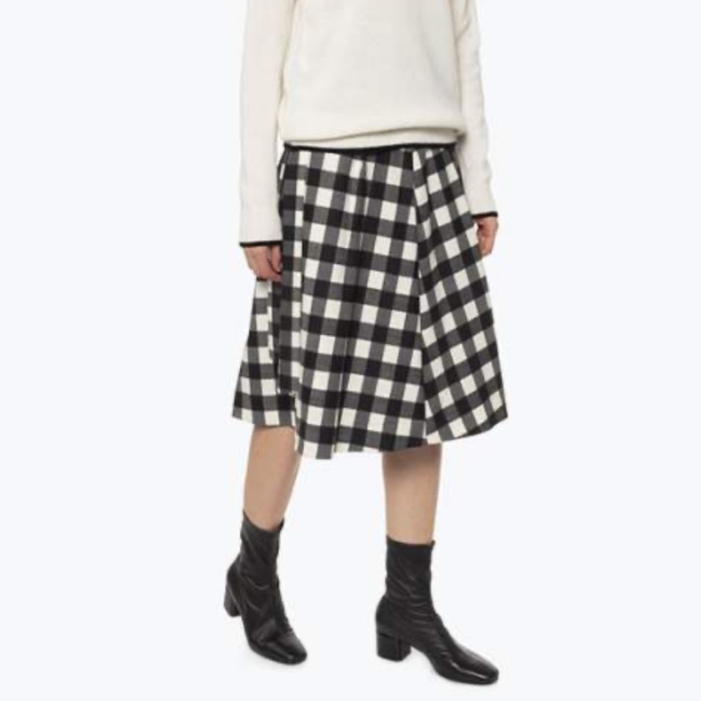 1901 Nordstrom A line skirt Gingham Black White Pockets Lined Like new Size 14